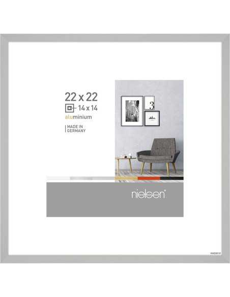 Pixel 22x22 avec passe-partout argent mat