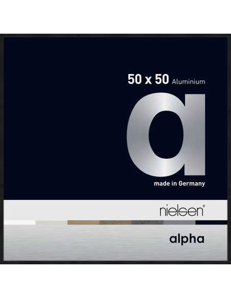 Alpha 50x50 noir anodisé mat